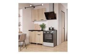 Кухня Ева, Дуб сонома, Черный янтарь