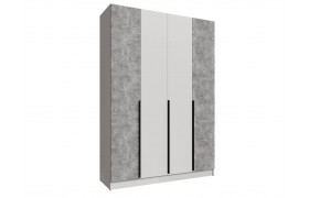 Распашной шкаф Мадрид (1,6) без зеркала белый/ателье светлое