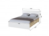 Кровать 140x200 с настилом из ДСП Плейона, Дуб Делано, Белый купить