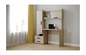 Компьютерный стол Квартет-9, Дуб крафт серый, кашемир