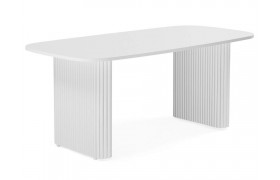 Обеденный стол Бавария B 200 х 90 белая пленка шагрень / деревянный