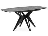 Риполь 140(180)х80 larka grey / черный Керамический стол недорого