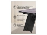 Вейв 140(200)х80 кристл серый мрамор / черный Стол стеклянный от производителя