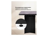 Вейв 140(200)х80 кристл серый мрамор / черный Стол стеклянный купить