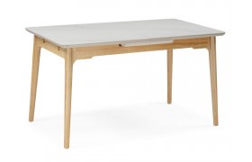 Кухонный стол Halmar 140(180)x80 белый спеченный камень / светлое дерево Керам