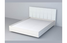 Кровать 1,6 арт.031-М1 (Полосы) - Бодега/Кжз. Белый Глянец (ЛН)