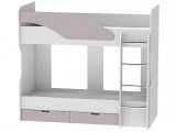 Двухъярусная кровать Бриз-5, Белый/Ирис (Полосы) недорого