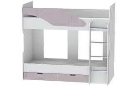 Двухъярусная кровать Бриз-5, Белый/Ирис (Полосы)