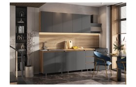 Кухня Челси 2,0м, Графит/Дуб Крафт, (вотан)