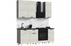 Кухня Рио NEW ЛДСП 2,0/900м (490) Компановка №2 Дуб Крафт Белый/