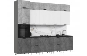 Кухонный гарнитур Рио NEW ЛДСП 3,0м/1080м (490) Компановка №3, Бетон светлый