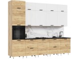 Кухня Рио NEW ЛДСП 3,0м/1080м (490), Компановка №3, Белый глянец недорого