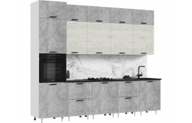 Кухня Рио NEW ЛДСП 3,0м/1080м (490), Компановка №3, Бетон светлы