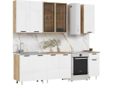 Кухня Рио NEW 2,0/900м (490) Компановка №4, Дуб крафт/Белый глян недорого