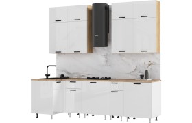 Кухонный гарнитур Рио NEW 1,0х2,6м/1080м (490), Компановка №3, Дуб крафт/Бел