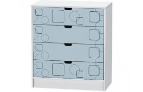 Комод Детский Бриз МДФ, Белый/Антарктида (Квадрат)