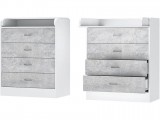 Комод раскладной Бриз ЛДСП, Белый/Цемент Светлый недорого