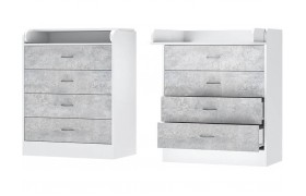 Комод раскладной Бриз ЛДСП, Белый/Цемент Светлый