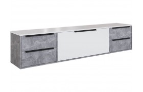 Тумба под телевизор Малави для ТВ МТВ-1 ателье светлое/белый глянец