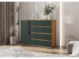 Норд Комод 1 дверь 4 ящика (1200), Дуб крафт/Изумрудный купить