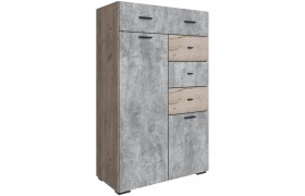 Комод Дублин, крафт золотой/Цемент