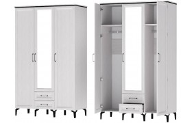 Шкаф Шарм 3 Ясень Анкор Светлый/Рамка/Зеркало