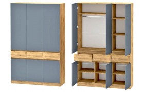 Шкаф Иннэс-10 3-х створчатый, Дуб Крафт Золотой\Графит