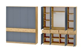 Шкаф Иннэс-10 4-х створчатый, Дуб Крафт Золотой\Графит