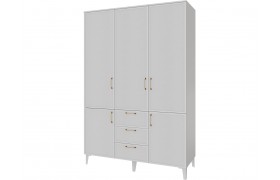 Шкаф Толедо 3-х створчатый ящиками ТШ-24 белый