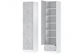 Шкаф Детский Пенал Бриз ЛДСП, Белый/Цемент светлый