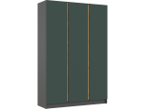 Келвин Шкаф 3-х створчатый 1500, Графит/Изумрудный недорого
