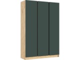 Келвин Шкаф 3-х створчатый 1500, Дуб крафт/Изумрудный купить