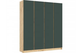 Шкаф Келвин 4-х створчатый 2000, Дуб крафт/Изумрдуный