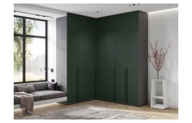 Шкаф Норд угловая композиция, Графит/Изумрудный
