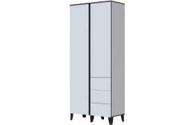 Шкаф Амара белый/серый графит