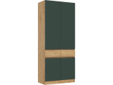 Роджина Шкаф 2-х створчатый, Дуб крафт/Изумрудный недорого