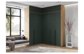 Шкаф Норд угловая композиция, Дуб крафт/Изумрудный