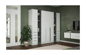 Шкаф Мадрид, композиция 8, Белый/Графит серый