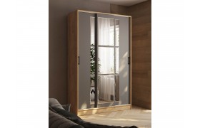 Шкаф-купе Стиль-2 1400, Дуб крафт золотой/Графит серый