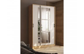 Шкаф-купе Стиль-2 1400, Дуб крафт золотой/Кашемир