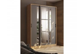 Шкаф-купе Стиль-2 1600, Дуб крафт золотой/Графит серый