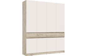 Шкаф Роджина 4-х створчатый, Крафт серый/Кашемир