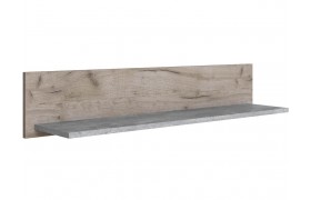 Полка навесная Дублин, крафт золотой/Цемент