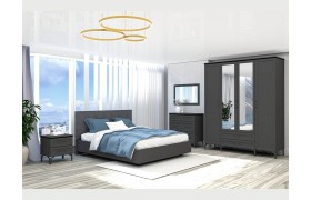 Спальня Модульная Шарм, набор 10, Антрацит/Ткань