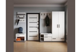 Шкаф Модена Прихожая, композиция 4, Ясень анкор светлый/Венге