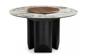 Стол на кухню Иган 137 орех кантри / arctic ocean / черный Керамический