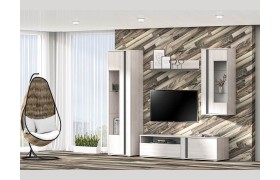 Стенка в гостиную Аллегро-7, Ясень анкор светлый/Графит