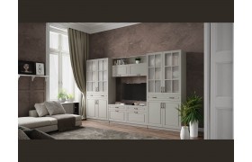 Стенка Гостиная Апполия, композиция 4 - Кашемир/Сантьяго софт