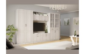 Стенка Гостиная Апполия, композиция 5 - Анкор светлый/Сандал белый
