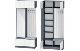 Вешалка Иннэс-10 Графит\Ясень Анкор Св.\Зеркало